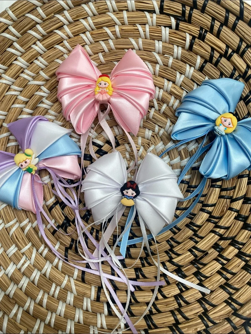Hand Crafted Pastel Princess Ribbon Hair Bows